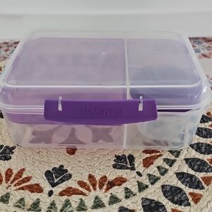Sistema Purple Plastic Food Storage Container with Compartments